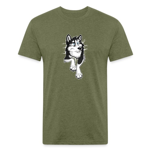 STUCK Husky Black (double-sided) - Men’s Fitted Poly/Cotton T-Shirt
