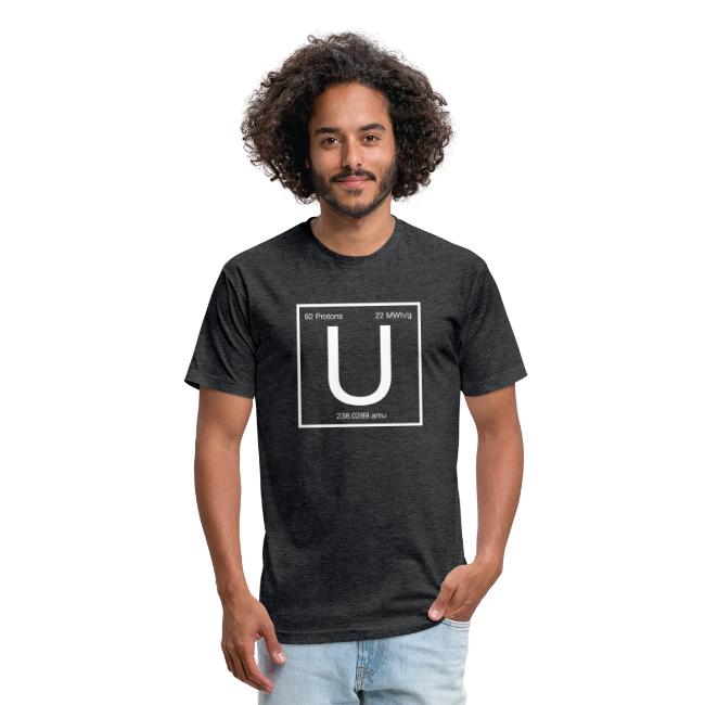 Uranium. Double-sided design. White text.