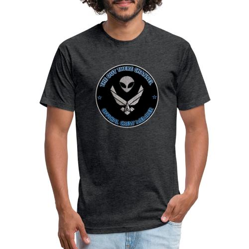 BlackOpsTransBigger1 Front with Mr Grey Back Logo - Unisex Poly/Cotton T-Shirt