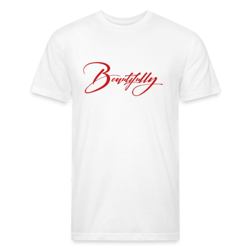 Beautifully Broken red white - Fitted Cotton/Poly T-Shirt by Next Level