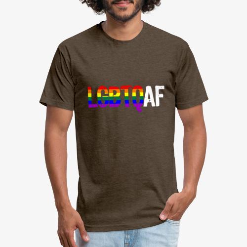 LGBTQ AF LGBTQ as Fuck Rainbow Pride Flag - Fitted Cotton/Poly T-Shirt by Next Level