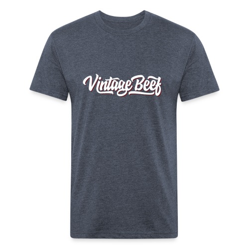 VintageBeef Banner White - Fitted Cotton/Poly T-Shirt by Next Level