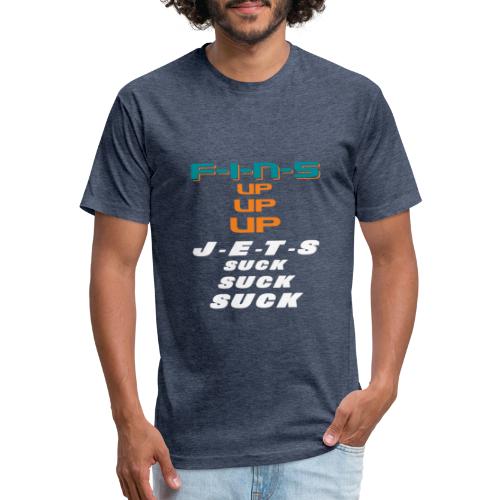 FINS UP JETS SUCK - Fitted Cotton/Poly T-Shirt by Next Level