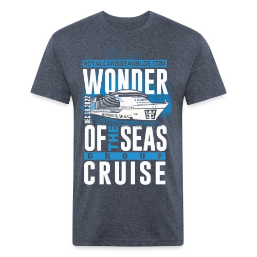 Wonder of the Seas Group Cruise Shirt (Blue) - Fitted Cotton/Poly T-Shirt by Next Level