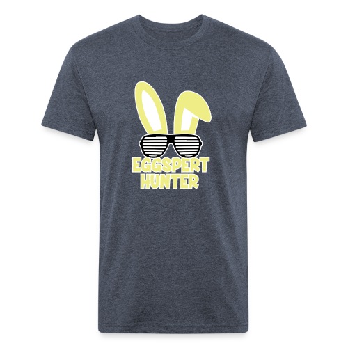 Eggspert Hunter Easter Bunny with Sunglasses - Fitted Cotton/Poly T-Shirt by Next Level