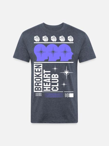 Broken Heart Club - Unisex Poly/Cotton T-Shirt - heather navy
