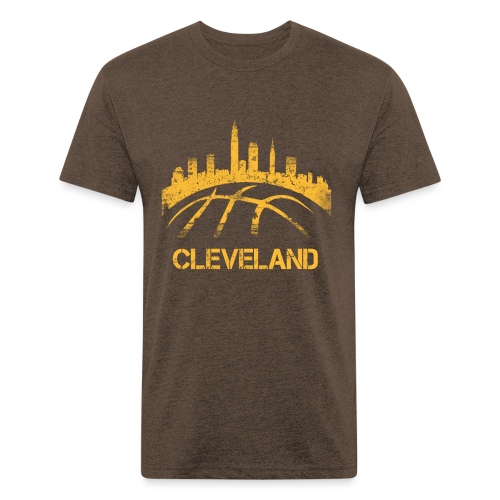 Cleveland Basketball Skyline - Men’s Fitted Poly/Cotton T-Shirt
