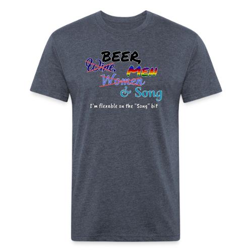Beer, Men & Song - Men’s Fitted Poly/Cotton T-Shirt