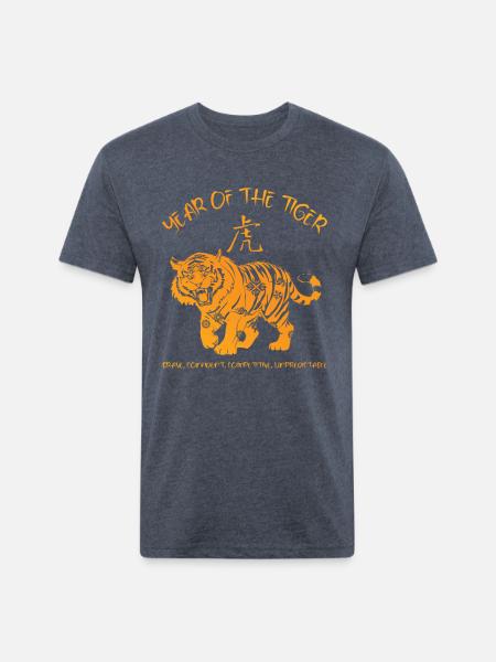 Chinese New Year Of Tiger Chinese Zodiac - Unisex Poly/Cotton T-Shirt - heather navy