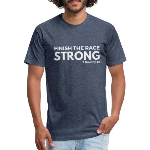 Finish the Race Strong - Men’s Fitted Poly/Cotton T-Shirt