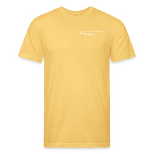 SOM Two Line Horizontal Primary Logo CWRU WHITE 1 - Unisex Poly/Cotton T-Shirt