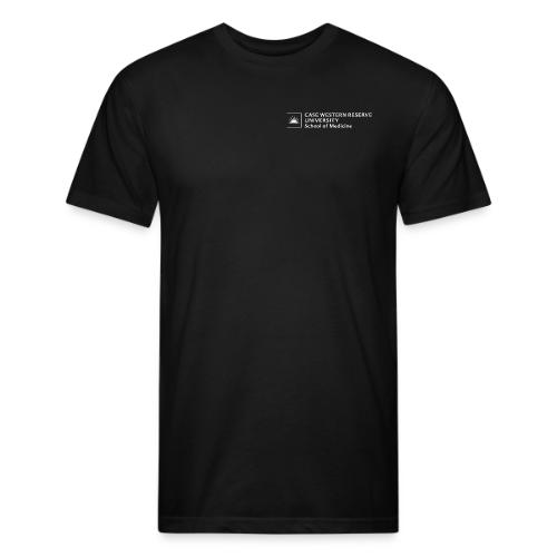 SOM Two Line Horizontal Primary Logo CWRU WHITE 1 - Men’s Fitted Poly/Cotton T-Shirt