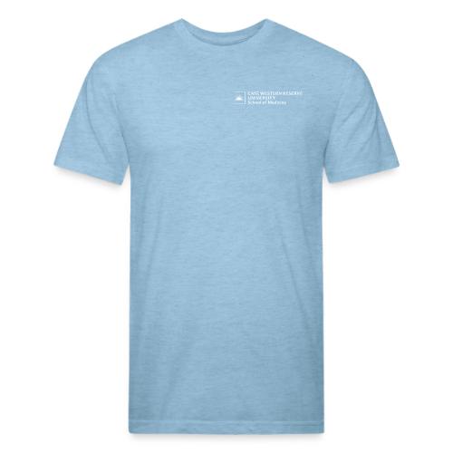 SOM Two Line Horizontal Primary Logo CWRU WHITE 1 - Unisex Poly/Cotton T-Shirt