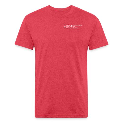 SOM Two Line Horizontal Primary Logo CWRU WHITE 1 - Men’s Fitted Poly/Cotton T-Shirt