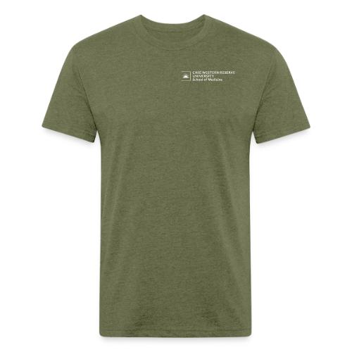 SOM Two Line Horizontal Primary Logo CWRU WHITE 1 - Unisex Poly/Cotton T-Shirt