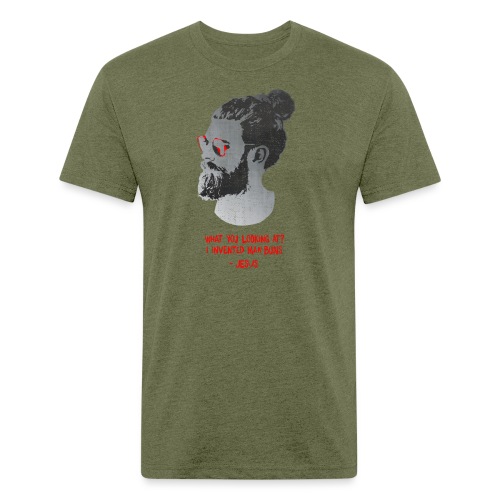 Jesus Invented Man Buns - Men’s Fitted Poly/Cotton T-Shirt