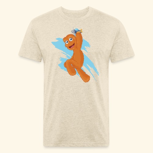 Fuzzy Puppet logo - Men’s Fitted Poly/Cotton T-Shirt