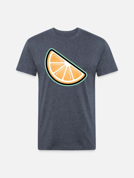 Orange Slice - Unisex Poly/Cotton T-Shirt - heather navy
