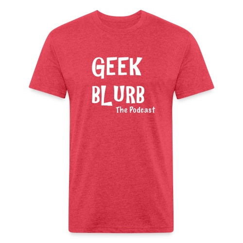 Geek Blurb (Transparent, White Logo) - Fitted Cotton/Poly T-Shirt by Next Level