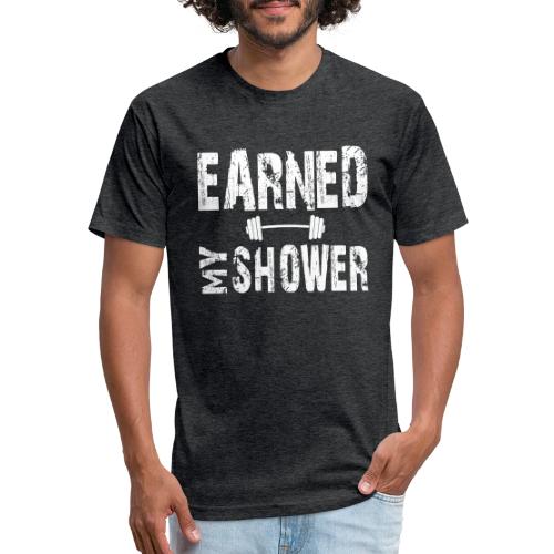 EARNED MY SHOWER DUMBBELL - Unisex Poly/Cotton T-Shirt