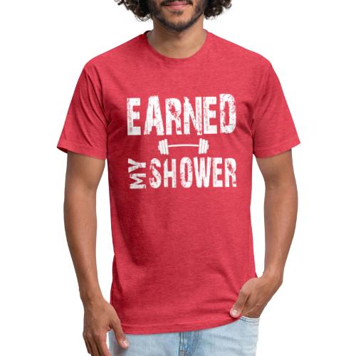 EARNED MY SHOWER DUMBBELL - Unisex Poly/Cotton T-Shirt