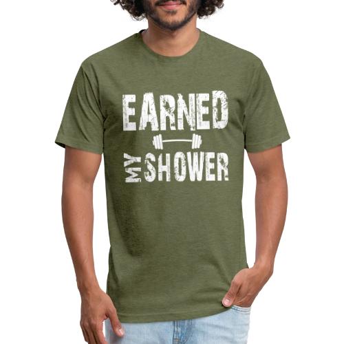 EARNED MY SHOWER DUMBBELL - Unisex Poly/Cotton T-Shirt