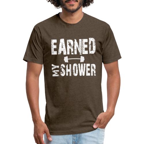 EARNED MY SHOWER DUMBBELL - Fitted Cotton/Poly T-Shirt by Next Level