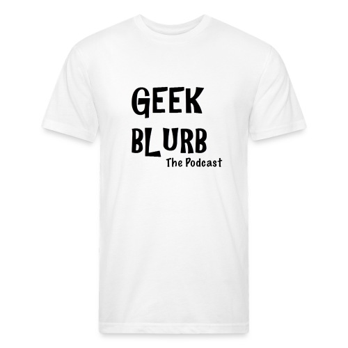 Geek Blurb (Transparent, Black Logo) - Fitted Cotton/Poly T-Shirt by Next Level