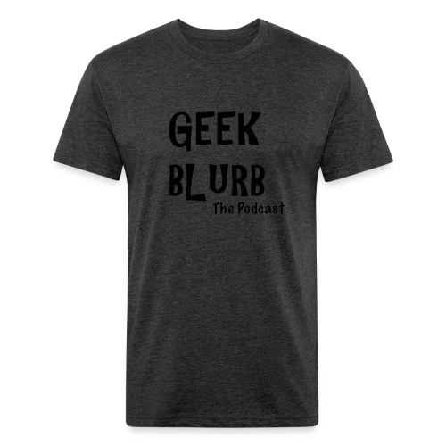 Geek Blurb (Transparent, Black Logo) - Men’s Fitted Poly/Cotton T-Shirt