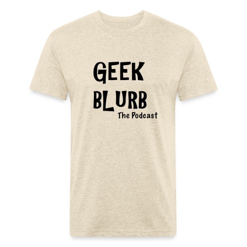 Geek Blurb (Transparent, Black Logo) - Fitted Cotton/Poly T-Shirt by Next Level