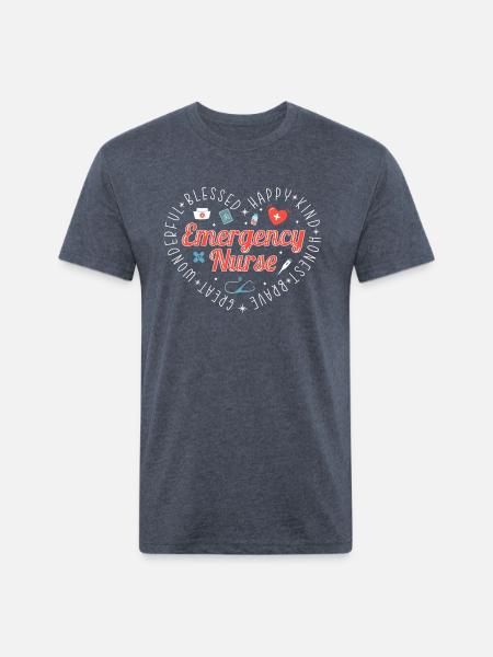 Emergency Nurse - Unisex Poly/Cotton T-Shirt - heather navy