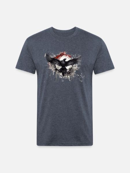 Raven - Unisex Poly/Cotton T-Shirt - heather navy
