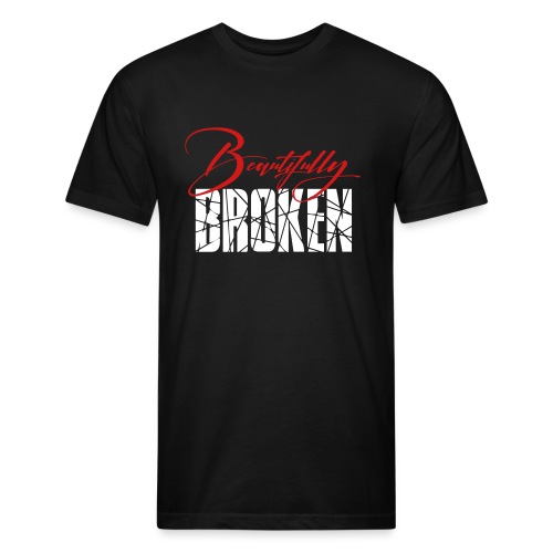 Beautifully Broken red white - Men’s Fitted Poly/Cotton T-Shirt