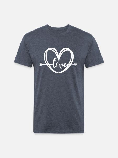 Love from the heart - Unisex Poly/Cotton T-Shirt - heather navy