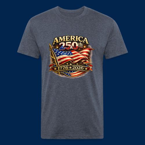 American Flag 250th Anniversary Design | USA - Unisex Poly/Cotton T-Shirt