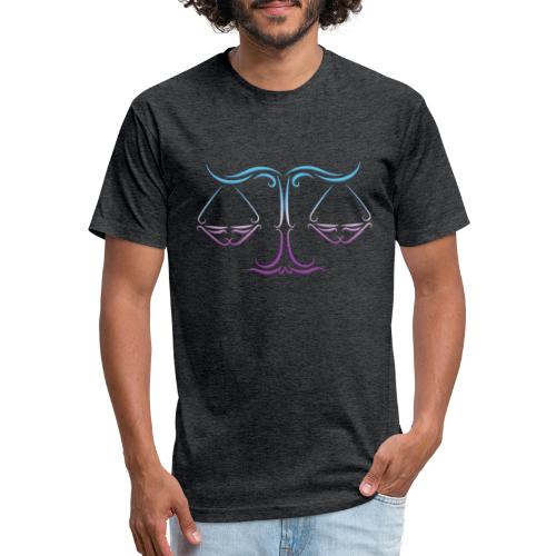 Libra Zodiac Scales of Justice Celtic Tribal - Men’s Fitted Poly/Cotton T-Shirt