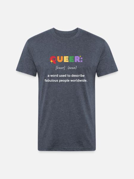 queer - Unisex Poly/Cotton T-Shirt - heather navy
