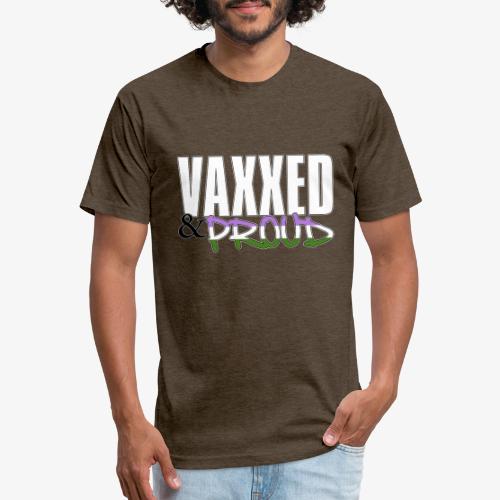 Vaxxed & Proud Genderqueer Pride Flag - Men’s Fitted Poly/Cotton T-Shirt