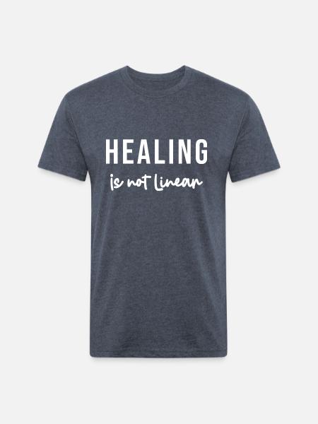Healing Is Not Linear - Unisex Poly/Cotton T-Shirt - heather navy
