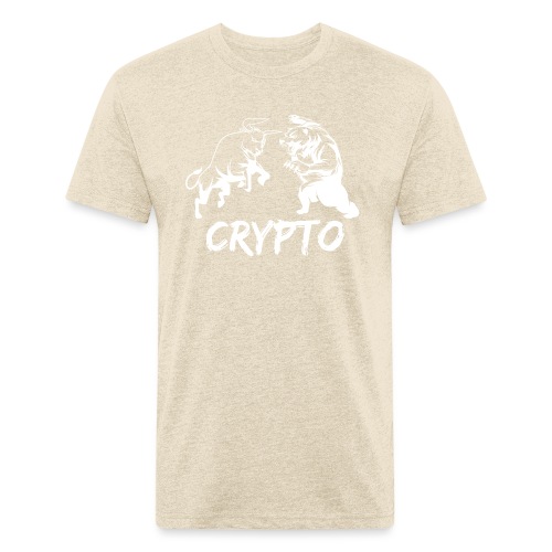 CryptoBattle White - Men’s Fitted Poly/Cotton T-Shirt