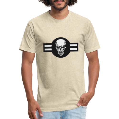 Military aircraft roundel emblem with skull - Men’s Fitted Poly/Cotton T-Shirt