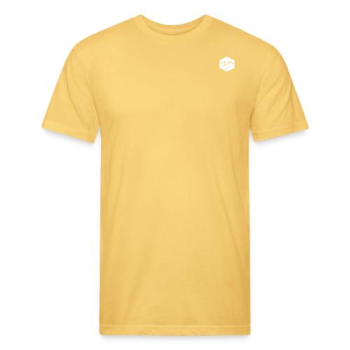 White Logo Collection - Men’s Fitted Poly/Cotton T-Shirt