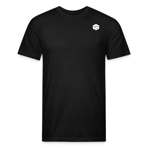 White Logo Collection - Men’s Fitted Poly/Cotton T-Shirt