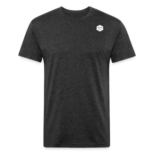 White Logo Collection - Men’s Fitted Poly/Cotton T-Shirt