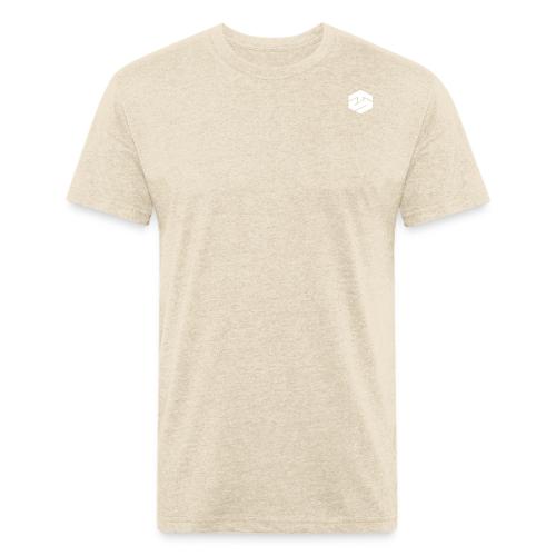 White Logo Collection - Men’s Fitted Poly/Cotton T-Shirt