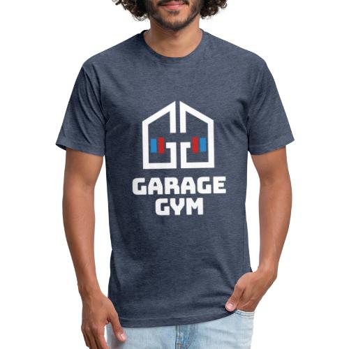 Garage Gym - White Logo - Fitted Cotton/Poly T-Shirt by Next Level