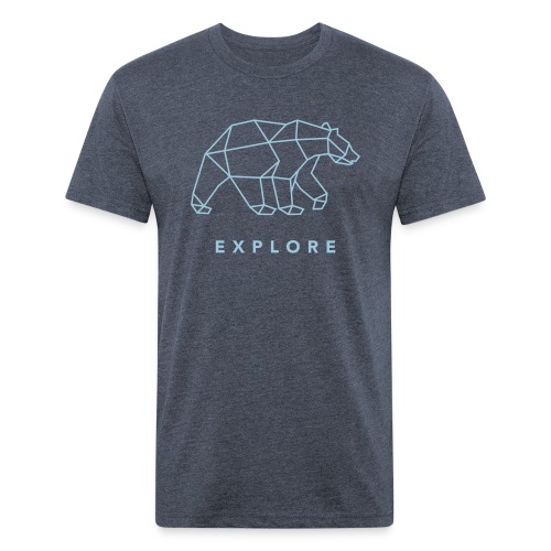 Explore Bear - Men’s Fitted Poly/Cotton T-Shirt