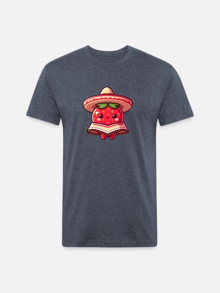 Mexican strawberry - Unisex Poly/Cotton T-Shirt - heather navy