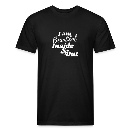 I am Beautiful - Inside and Out | White Type - Men’s Fitted Poly/Cotton T-Shirt