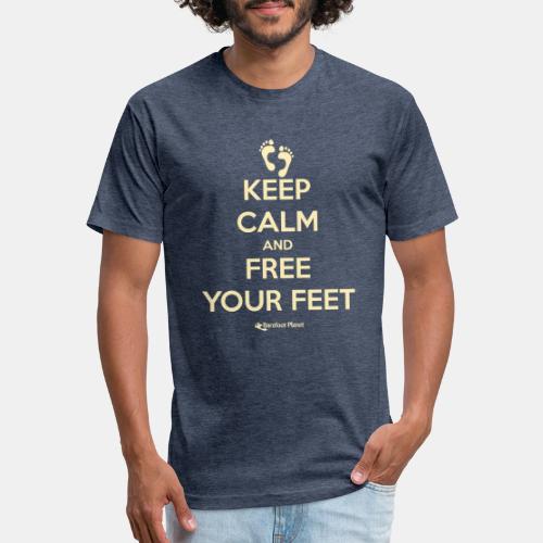 Keep Calm and Free Your Feet - Men’s Fitted Poly/Cotton T-Shirt
